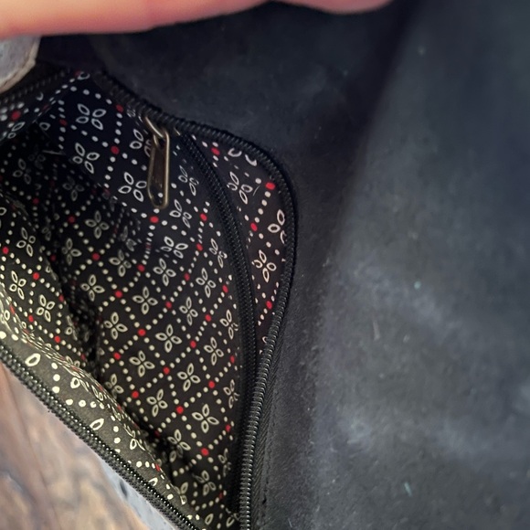 Genuine Leather Suede and Cow Fur Cross Body Bag with Inside Zip Pocket - Picture 3 of 3